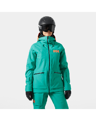 Helly Hansen W Powderqueen 3.0 Jacket 466 - Signal Green Denim
