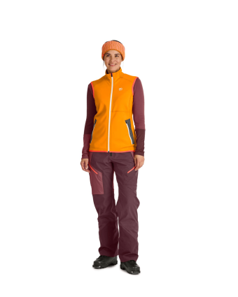 Fleece Vest Women Autumn Leaves model