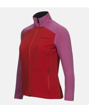 Women Helo Wool Blend Zip-Up Vibrant Pink