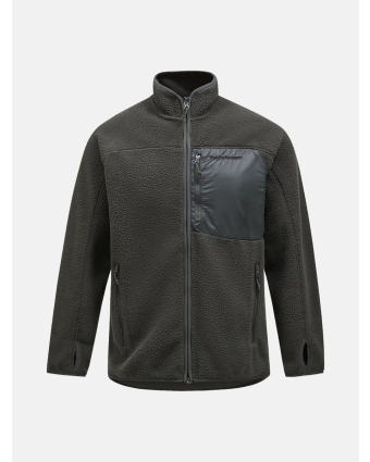 Men Pile Zip Jacket Olive Extreme model